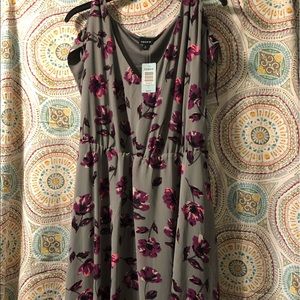Torrid Grey and Purple Floral Dress
